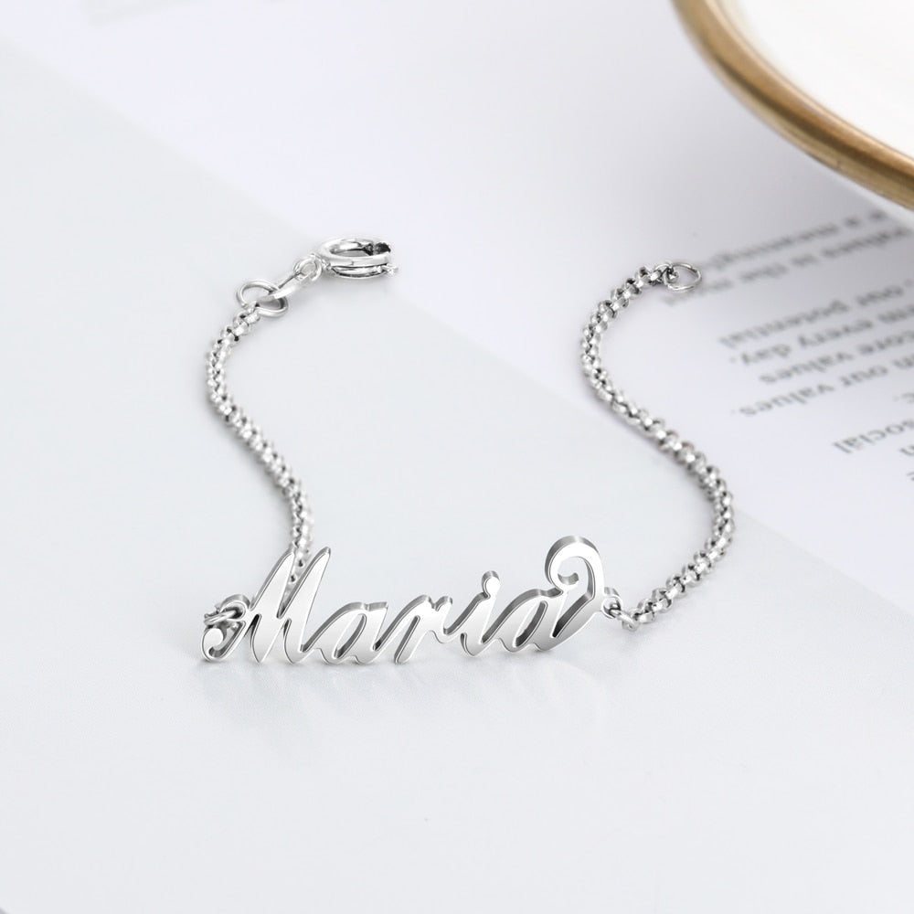 Sterling Silver Personalized Name Anklet