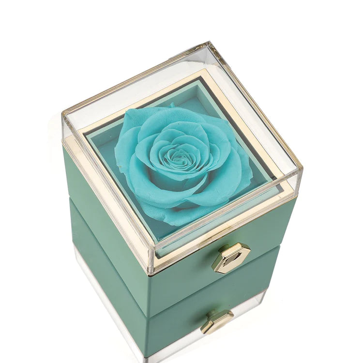 ETERNAL ROSE BOX - W/ ENGRAVADE NECKLACE & REAL ROSE