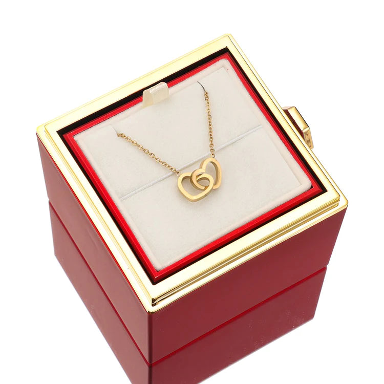 ETERNAL ROSE BOX - W/ ENGRAVADE NECKLACE & REAL ROSE