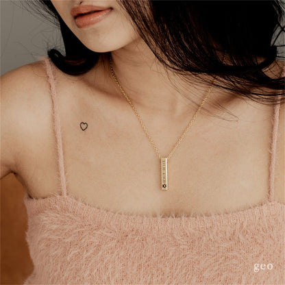 Personalized Engraved Bar Urn Ashes Necklace for Cremation Jewelry Memorial Keepsake