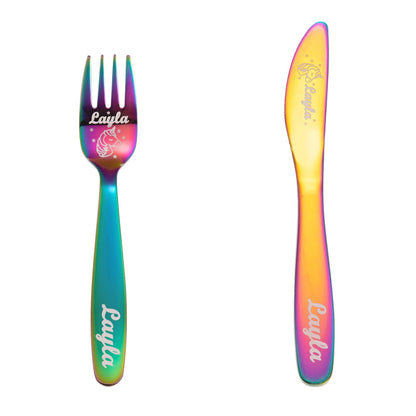 Personalized Dinosaur & Unicorn Cutlery Gift Set