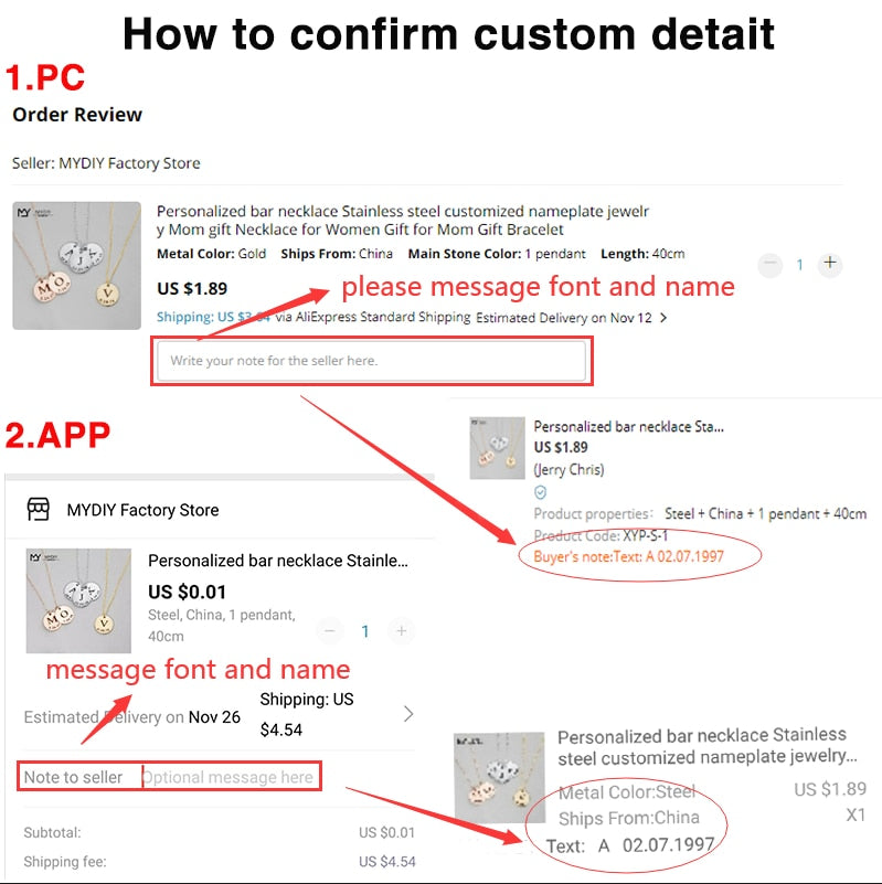 Personalized Love Letter Necklace