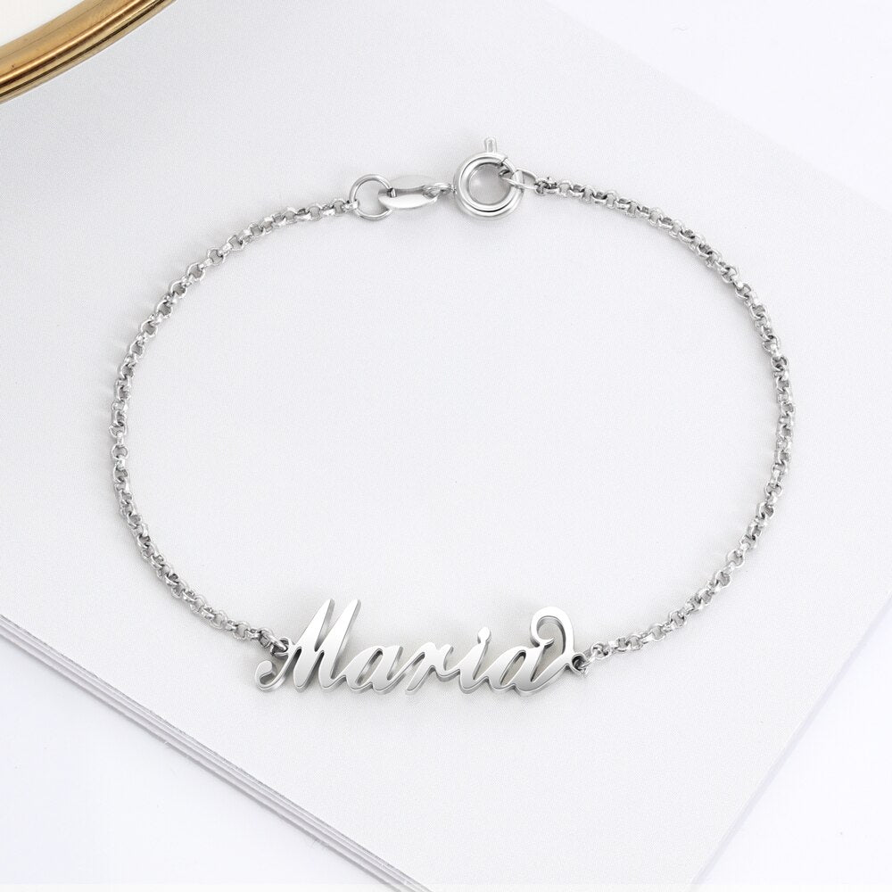 Sterling Silver Personalized  Name Anklet