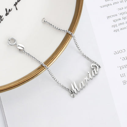 Sterling Silver Personalized  Name Anklet