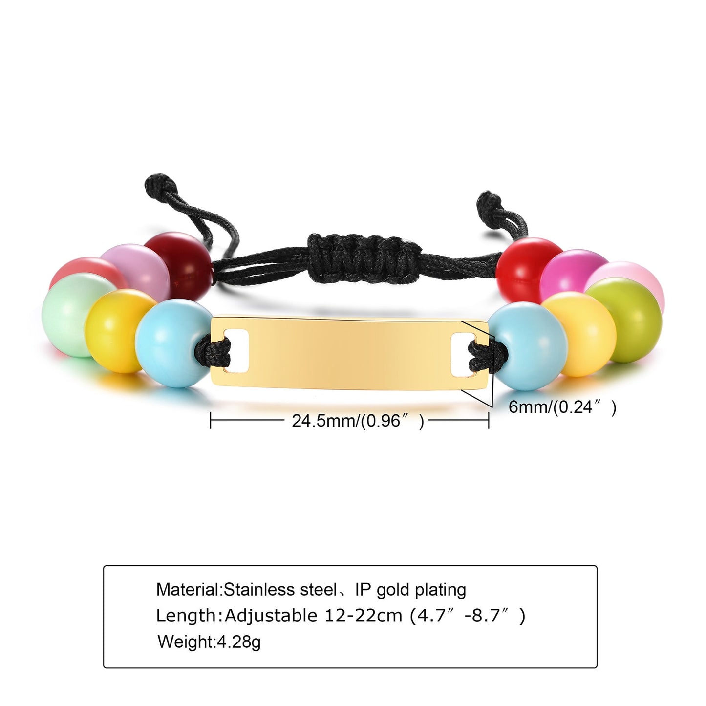 Custom Personalized Name Baby ID Bracelet, Stainless Steel