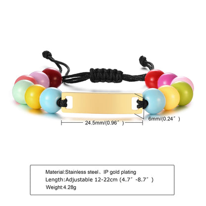 Custom Personalized Name Baby ID Bracelet, Stainless Steel