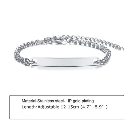 Custom Personalized Name Baby ID Bracelet, Stainless Steel