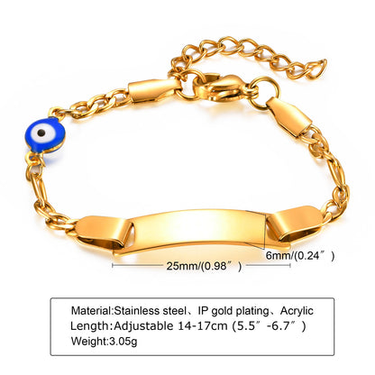 Custom Personalized Name Baby ID Bracelet, Stainless Steel