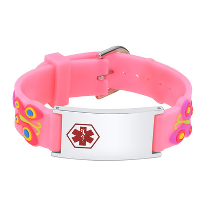 Personalized Cartoon Medical Alert Identification Silicone Bracelet for Kids