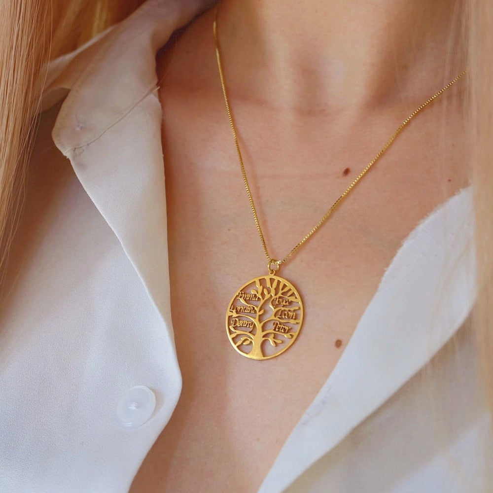 Custom tree of life name necklace Personalized