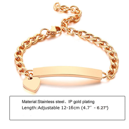 Custom Personalized Name Baby ID Bracelet, Stainless Steel