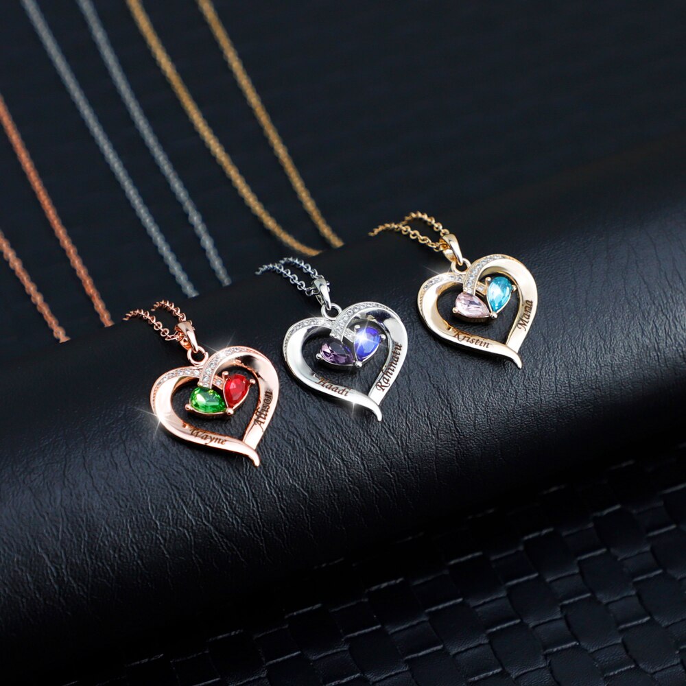 Engraved Together Forever Heart-Shaped Silver Necklace