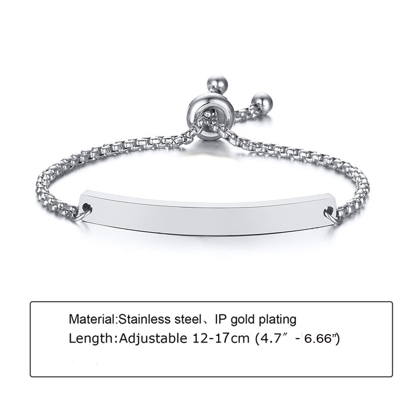 Custom Personalized Name Baby ID Bracelet, Stainless Steel