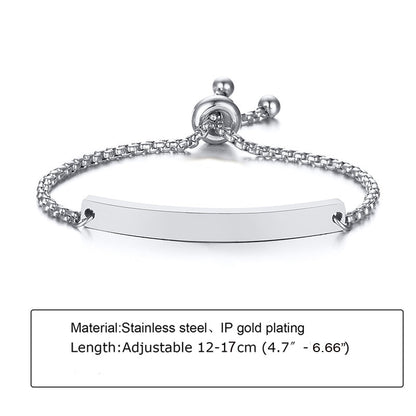 Custom Personalized Name Baby ID Bracelet, Stainless Steel