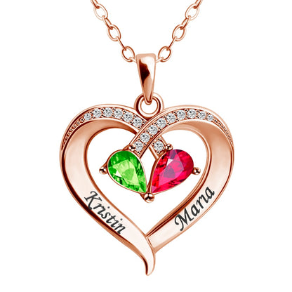 Engraved Together Forever Heart-Shaped Silver Necklace