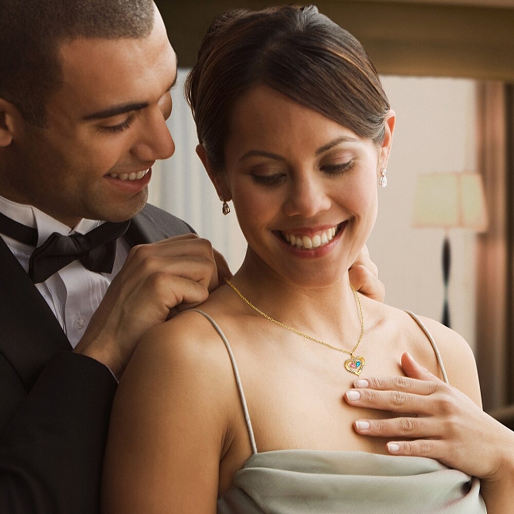 Engraved Together Forever Heart-Shaped Silver Necklace