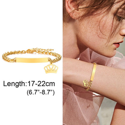 Custom Personalized Name Baby ID Bracelet, Stainless Steel