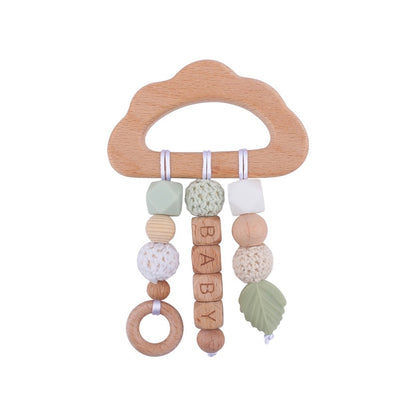 Personalized Name Sensory Baby Toy, Custom Fiddle Toy, Wooden Infant Toy, Silicone Ring For Baby, Baby Showers Gift, Gift For Newborn/Baby