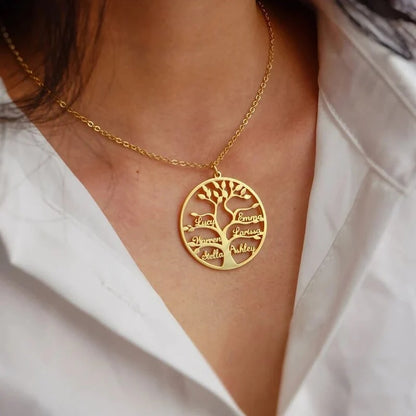 Custom tree of life name necklace Personalized