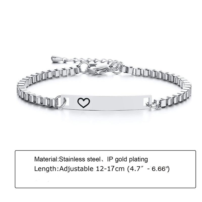 Custom Personalized Name Baby ID Bracelet, Stainless Steel