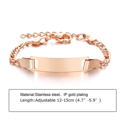 Custom Personalized Name Baby ID Bracelet, Stainless Steel