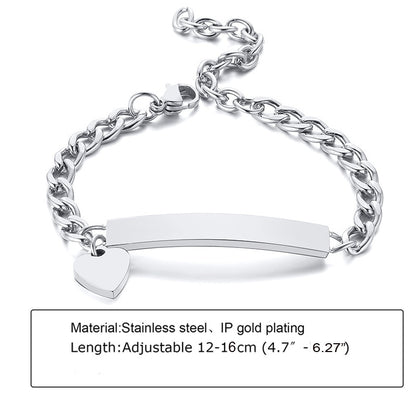 Custom Personalized Name Baby ID Bracelet, Stainless Steel