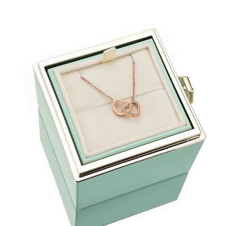 ETERNAL ROSE BOX - W/ ENGRAVADE NECKLACE & REAL ROSE