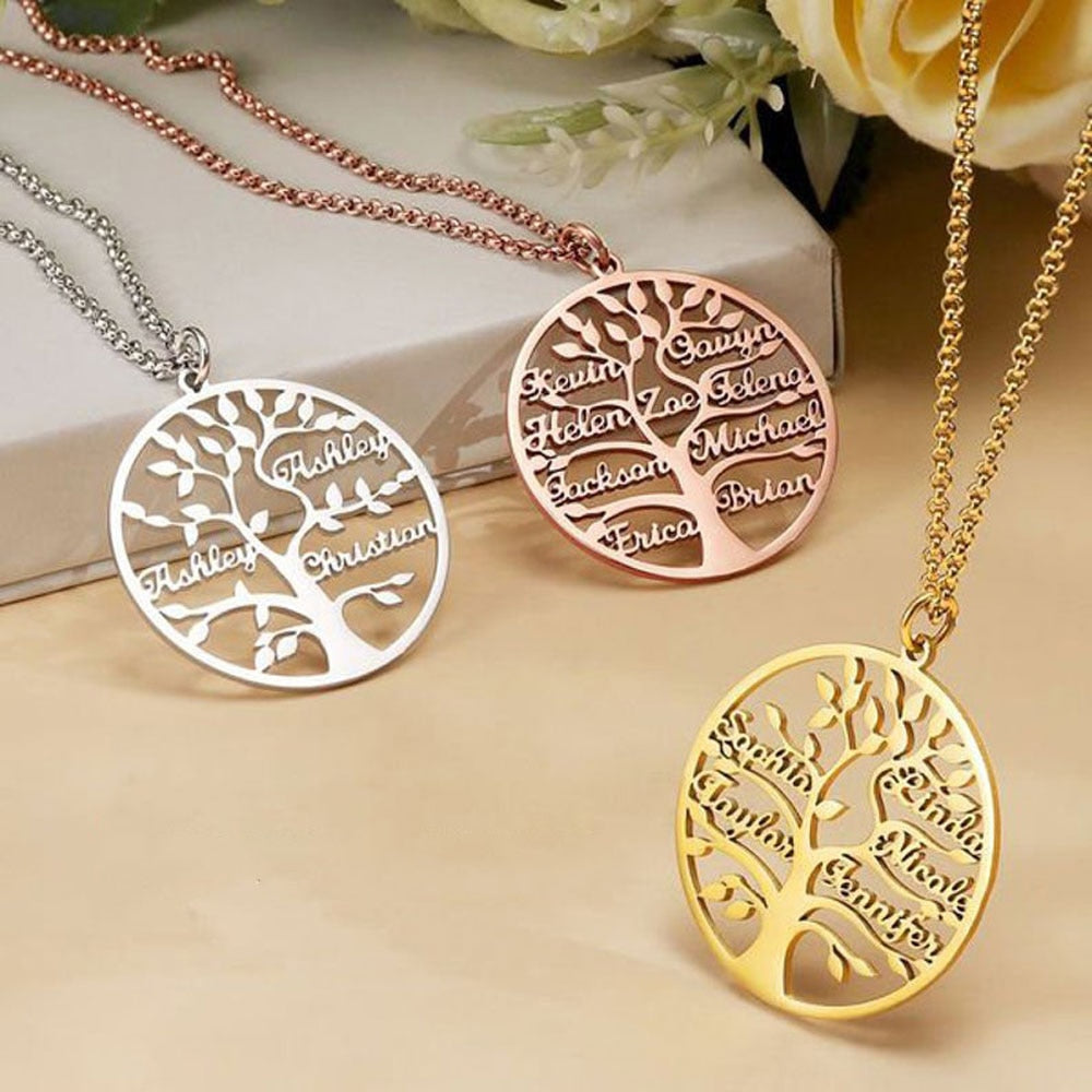 Custom tree of life name necklace Personalized